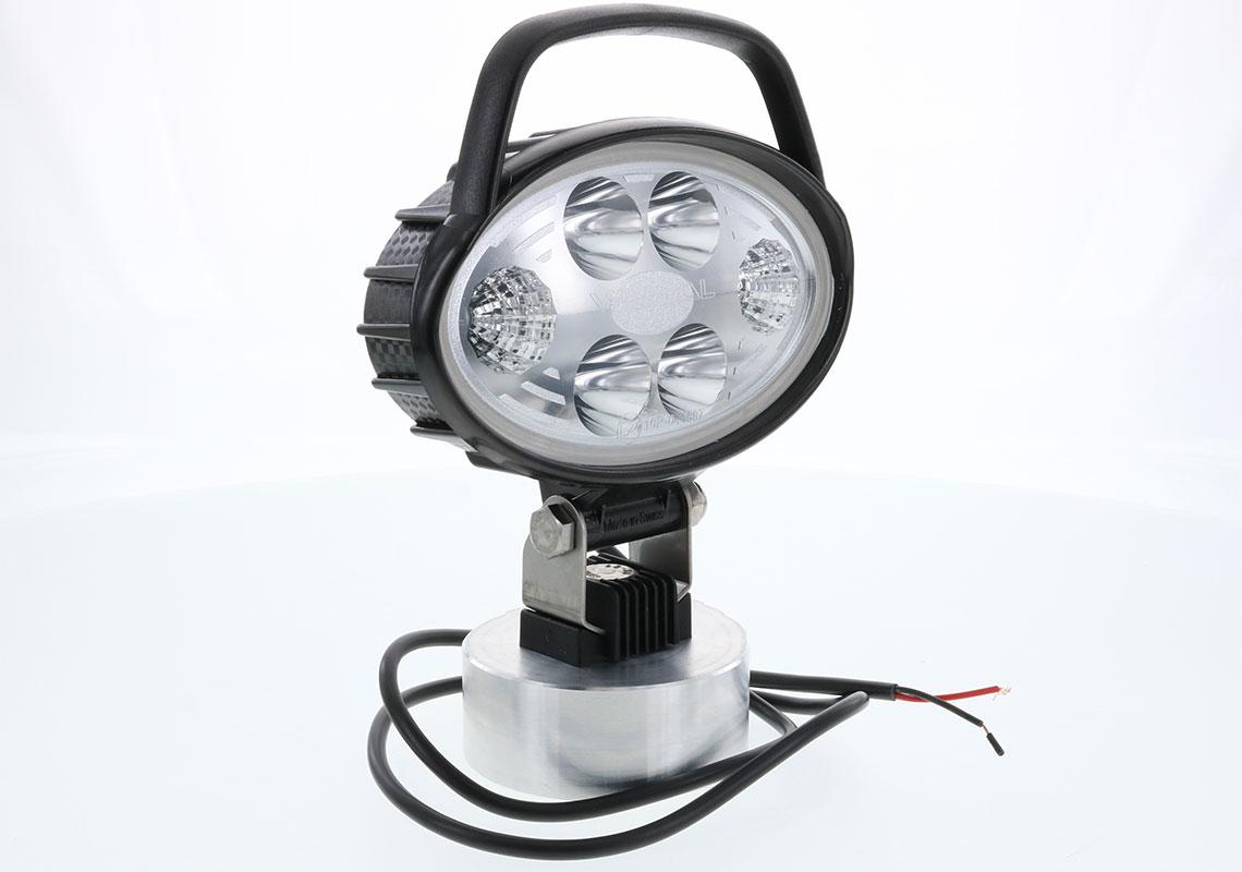 LED Arbeitsscheinwerfer CARBONLUX oval 150X93mm mit Handgriff und Schalter - Kabel